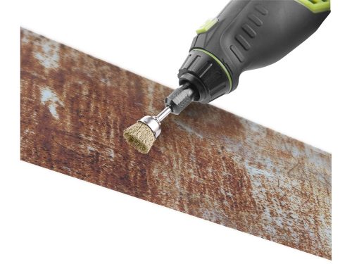 EXTOL CRAFT mini drótcsiszoló klt. 3,2 mm befogás, 45 db, 3 féle fazékkefe fejforma, rezezett acélszál