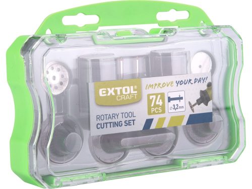 EXTOL CRAFT mini vágó- és daraboló klt. 3,2 mm befogás, 74 db, 6 féle vágófej