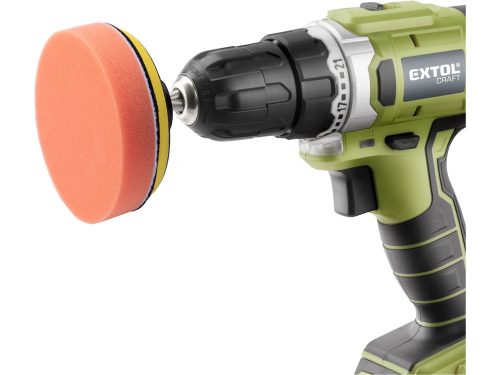 EXTOL CRAFT dörzsölő/csiszoló/polírozó klt. 10 db; 1/4"×25 mm csap, fúrógépbe fogható, tépőzáras