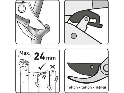 EXTOL CRAFT metszőolló racsnis 205mm, teflonos vágóél, aluminium test, gumírozott nyél