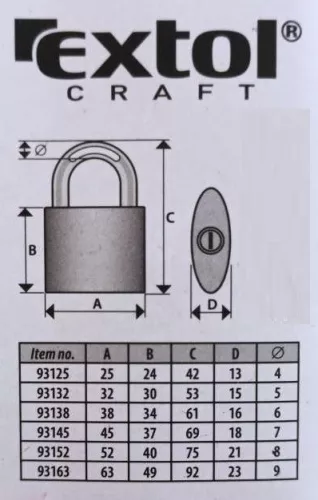 EXTOL CRAFT lakat, öntöttvas, 63mm