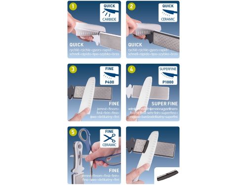 EXTOL PREMIUM késélező, gyémánt bevonat, 5 funkciós, P400/P1000