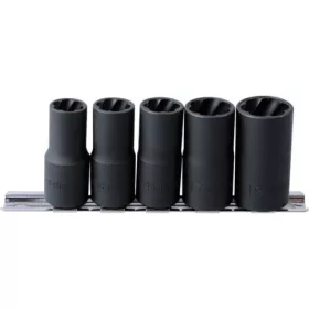   KingTony 5 részes kézi dugókulcs-készlet sérültfejű csavarokhoz 1/2" 12–19 mm 9TD035MR