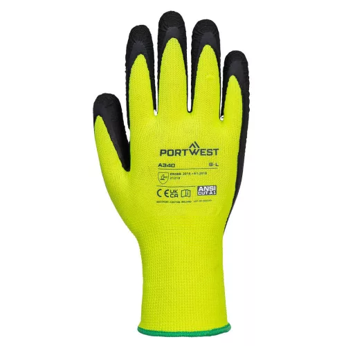 Portwest A340 - Mártott latex kesztyű, sárga