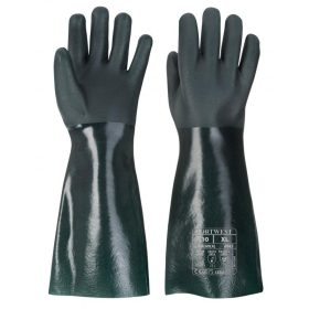 Portwest A845 - Duplán mártott PVC védőkesztyű, zöld