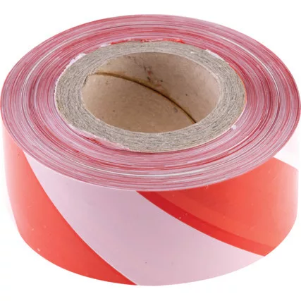 AVON 75mmx500m piros/fehér elkerítő szalag adagoló dobozban