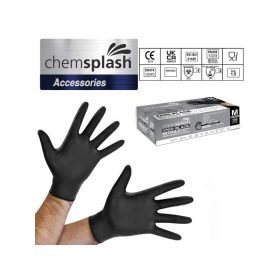   Chemsplash egyszerhasználatos púdermentes nitril kesztyű (100db), fekete