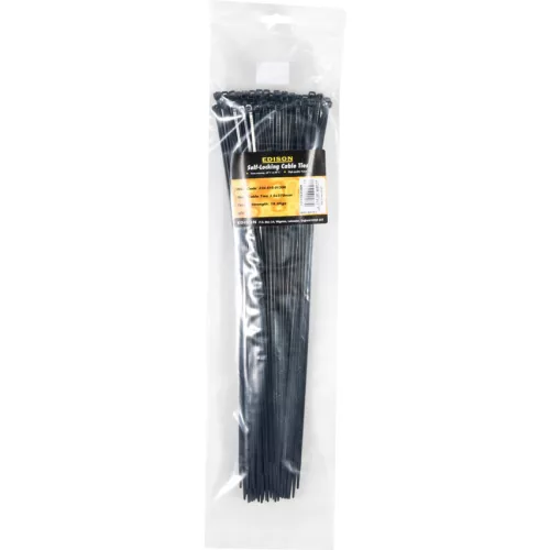 Edison. FEKETE KÁBELKÖTEGELŐ 3.6X370MM (PK-100)