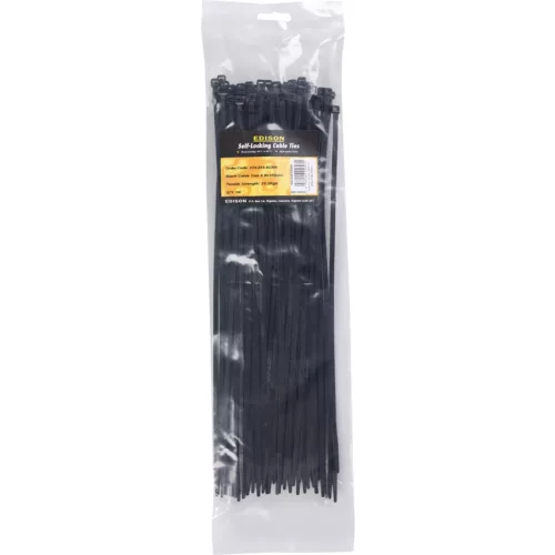 Edison. FEKETE KÁBELKÖTEGELŐ 4.8X370MM (PK-100)