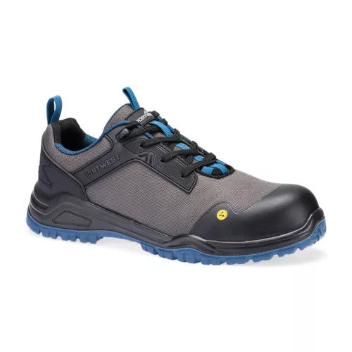 Portwest FE11 - Portwest Composite Mesh Low munkavédelmi cipő S3S ESD SR FO, fekete/tengerzöld