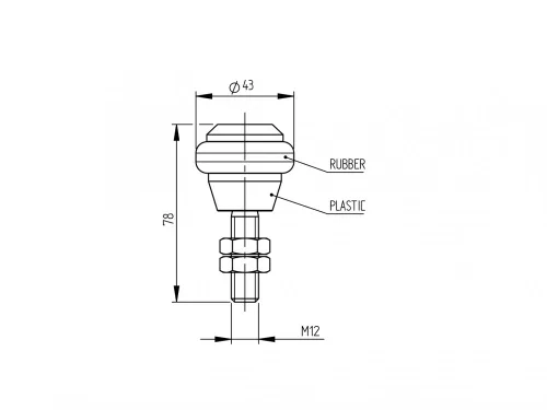 Vezetőgörgő 43 mm, fekete