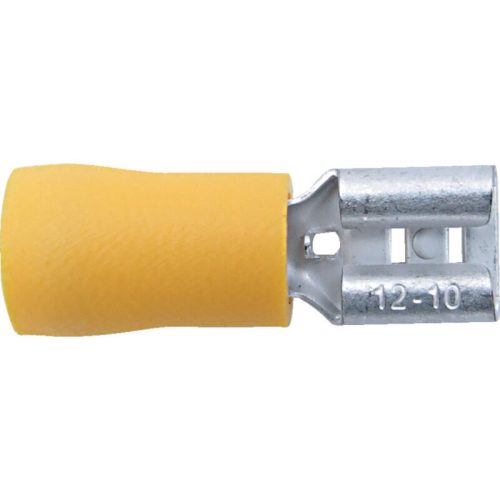 KENNEDY 6.30 mm kábelsaru lapos 'anya' csatlakozóval, sárga, 100 db/csomag