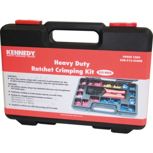 KENNEDY Nagy teherbírású racsnis vezetéksaruzó készlet, 552 részes