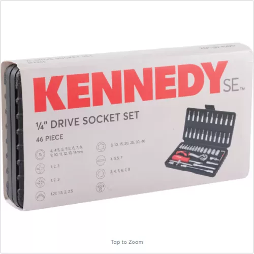 KENNEDY SE dugókulcs és rátűzőkulcs készlet 1/4", metrikus, 46 részes