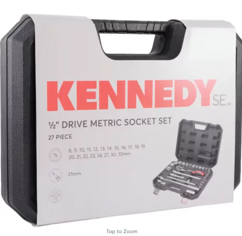 KENNEDY SE dugókulcs készlet 1/2", metrikus, 27 részes