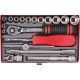 KENNEDY Ken-Grip dugókulcs készlet 1/4", metrikus, 19 részes