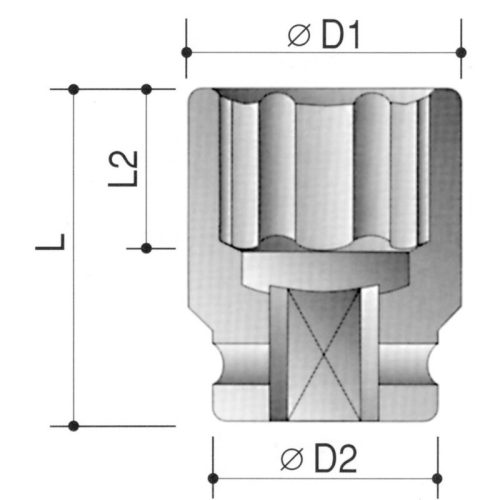 KENNEDY 3/4" A/F erősített dugókulcs 3/8" -os meghajtóval