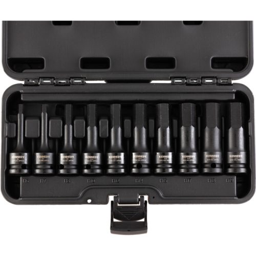 Kennedy. HATSZÖGŰ ERŐSÍTETT FELTŰZHETŐ CSAVARBEHAJTÓ KÉSZLET 1/2" MEGHAJTÓVAL (10 DB-OS)