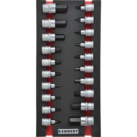 Kennedy Pro. 20 RÉSZES FELTŰZHETŐ CSAVARBEHAJTÓ KÉSZLET 1/2" CSATLAKOZÓVAL SZIVACSBAN M1832