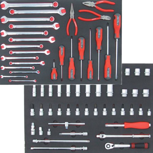 KENNEDY TCC075 szerszámellenőrző fiókbetét készlet, 75 részes + 7 fiókos görgős szerszámszekrény