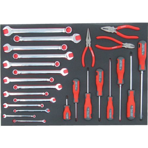 KENNEDY TCC075 szerszámellenőrző fiókbetét készlet, 75 részes + 7 fiókos görgős szerszámszekrény