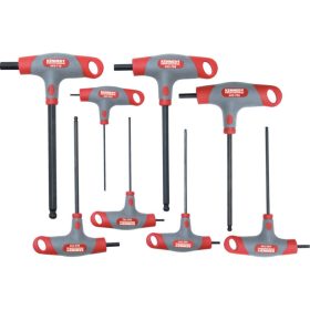   KENNEDY 2.0 - 10.0 mm Pro-Torq T-nyelű gömbvégű hatszögkulcs készlet, 8 darabos