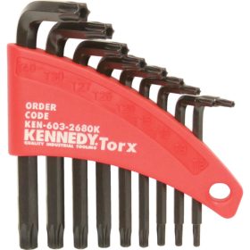   KENNEDY T8 - T40 L-alakú furatos Torx kulcs készlet, 9 darabos