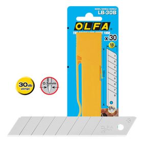   OLFA LB-30B tördelhető penge, ezüst színű, 18 mm, 30 db/csomag
