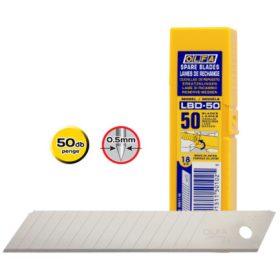   OLFA LBD-50 tördelhető penge, ezüst színű, 18 mm, 50 db/csomag