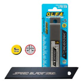 OLFA LFB-5B tördelhető penge, fekete, 18 mm, 5 db/csomag