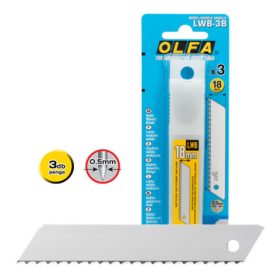   OLFA LWB-3B nem tördelhető penge, ezüst színű, 18 mm, 3 db/csomag