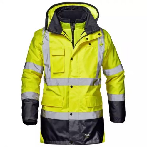 Sir Safety MOTORWAY split jól láthatósági 4in1 kabát, sárga/kék