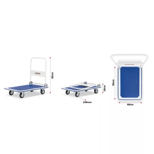 Áruszállító kocsi, kézikocsi 300 kg teherbírás, összecsukható