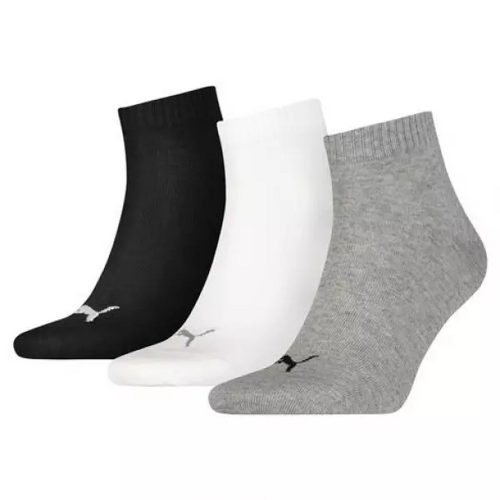 Puma unisex zokni - 3pár/csomag, fehér/szürke/fekete