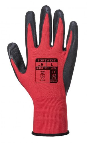 Portwest A174 - Flex Grip Latex Glove kesztyű, piros/fekete