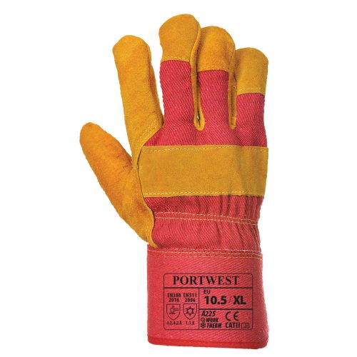 Portwest A225 - Polár bélelt bőrkesztyű, piros