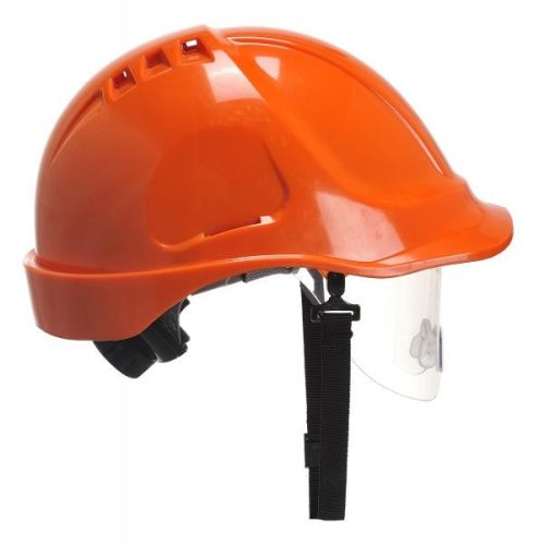 Portwest PW55 - Védősisak védőszemüveggel kombinált, narancs