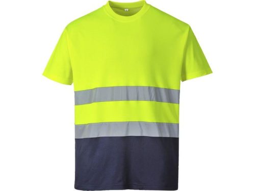 Portwest S173 - Kéttónusú Pamut komfort póló, Sárga