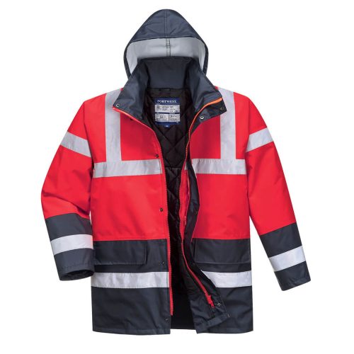 Portwest S466 - Kontraszt Traffic kabát, piros/kék