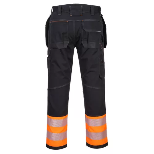 PW307OBR28 Portwest PW3 Hi-Vis Class 1 Holster nadrág, fekete/narancs