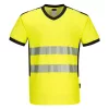 PW310YBRL Portwest PW3 Hi-Vis V-nyakú póló, fekete/sárga