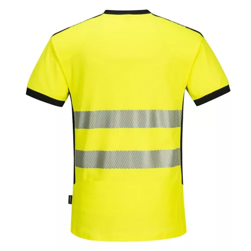 PW310YBRL Portwest PW3 Hi-Vis V-nyakú póló, fekete/sárga