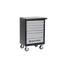   QUATROS szerszámos kocsi/szerszámszekrény 7 fiókos, rozsdamentes fedőlappal QS17073