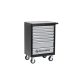 QUATROS szerszámos kocsi/szerszámszekrény 7 fiókos, rozsdamentes fedőlappal QS17073