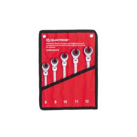   Quatros Csuklós-racsnis fékcsőkulcs készlet, 8–12 mm, 5 részes, QS50203