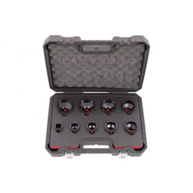   Quatros dugókulcs készlet, hornyos anyához, külső fogakkal, KM4-KM12, QS50267