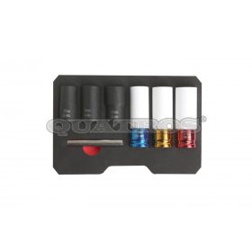   Quatros légkulcsfej és sérült csavar, kerékőr leszedő készlet (QS90800)