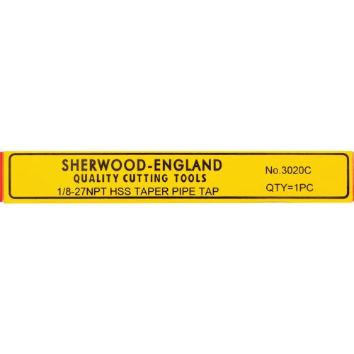 Sherwood. 1/8"X27 NPT EGYENES HORNYÚ HSS KÉZI KÉSZREVÁGÓ MENETFÚRÓ