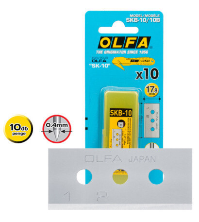 OLFA SKB-10/10B biztonsági kés penge, 17.8 mm, 10 db/csomag