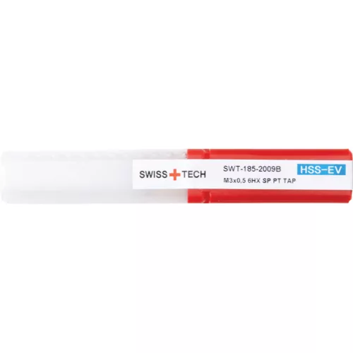 SwissTech. M3X0.5 KÉK GYŰRŰS HSS-EV EGYENES HORNYÚ GÉPI MENETFÚRÓ - OXIDÁLT